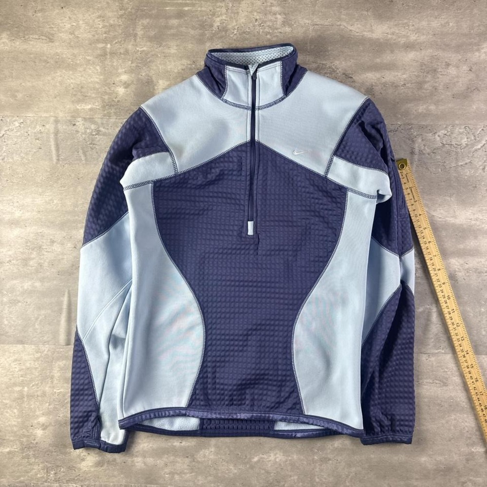 Y2k Nike women's Blue and white 1/4 zip fleece tech utility skater piece